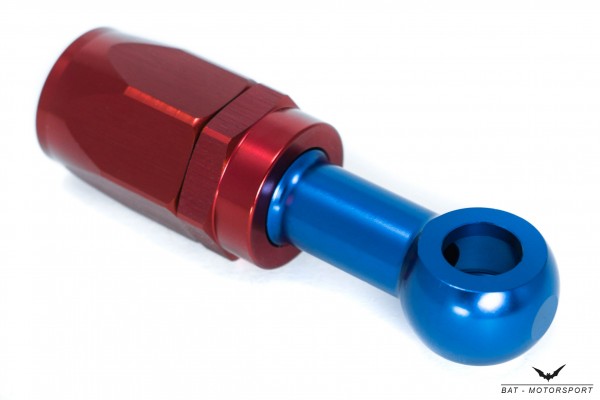 Dash 8 / -8 AN / JIC 8 M10 (10.3mm) Eye Banjo NBR Hose Fitting Red/Blue Anodized
